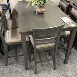 Pub Table With 6 Chairs 