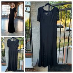 Escada Evening Gown Black
Sequin Embellishments
Short Sleeve  size Italy 