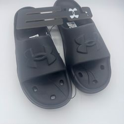 Under Armour Men's UA Locker V Slides Black/Black/Black - (contact info removed)-001, Sz 14 New