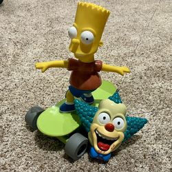 Vintage RC Toy - Skateboarding Bart Simpson with Krusty Remote