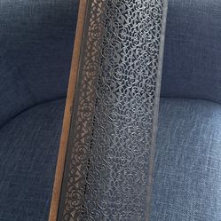 Brown wood/ black metal shelf