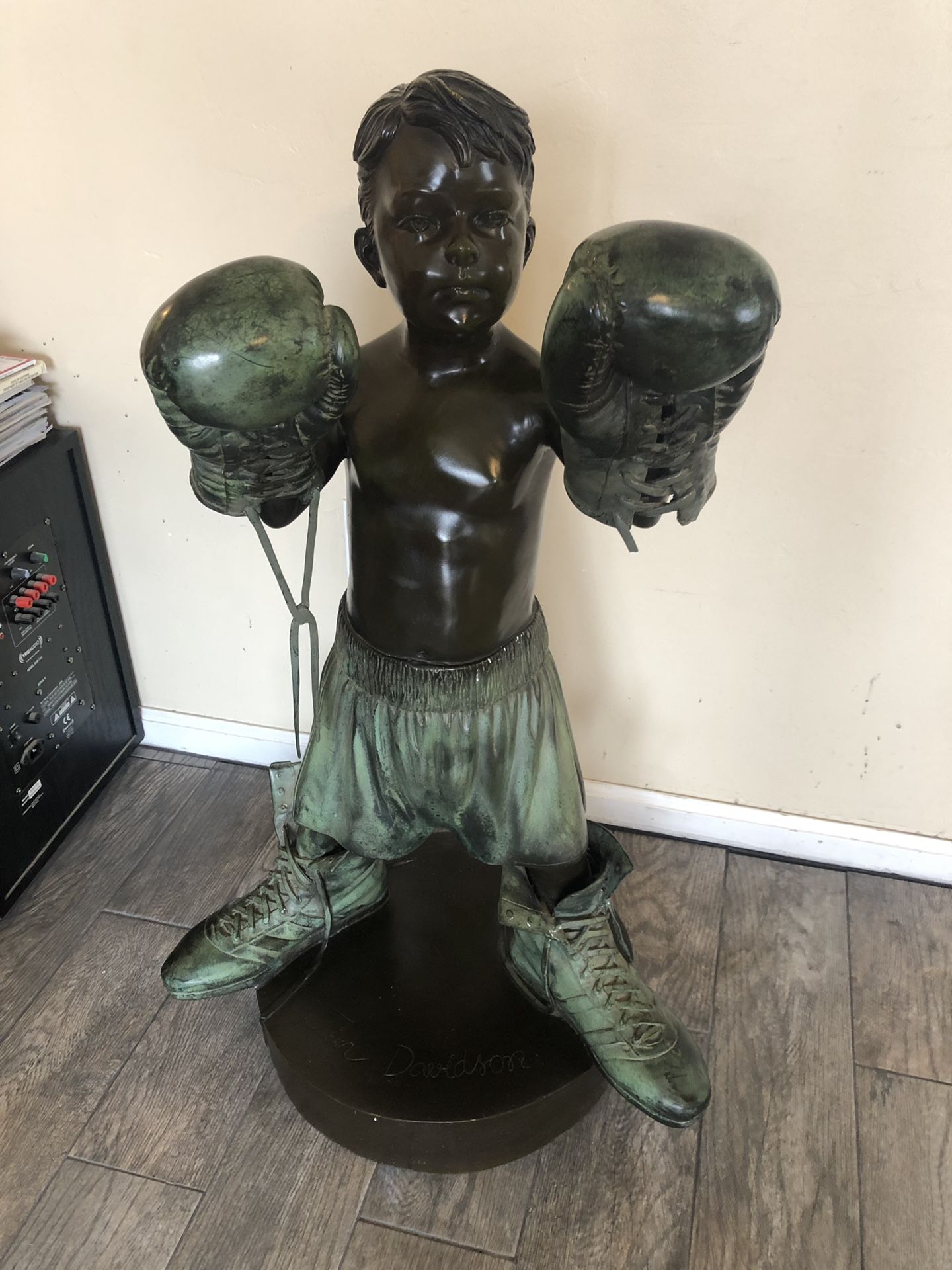 Jim Davidson bronze sculpture boxing kid rare collectible