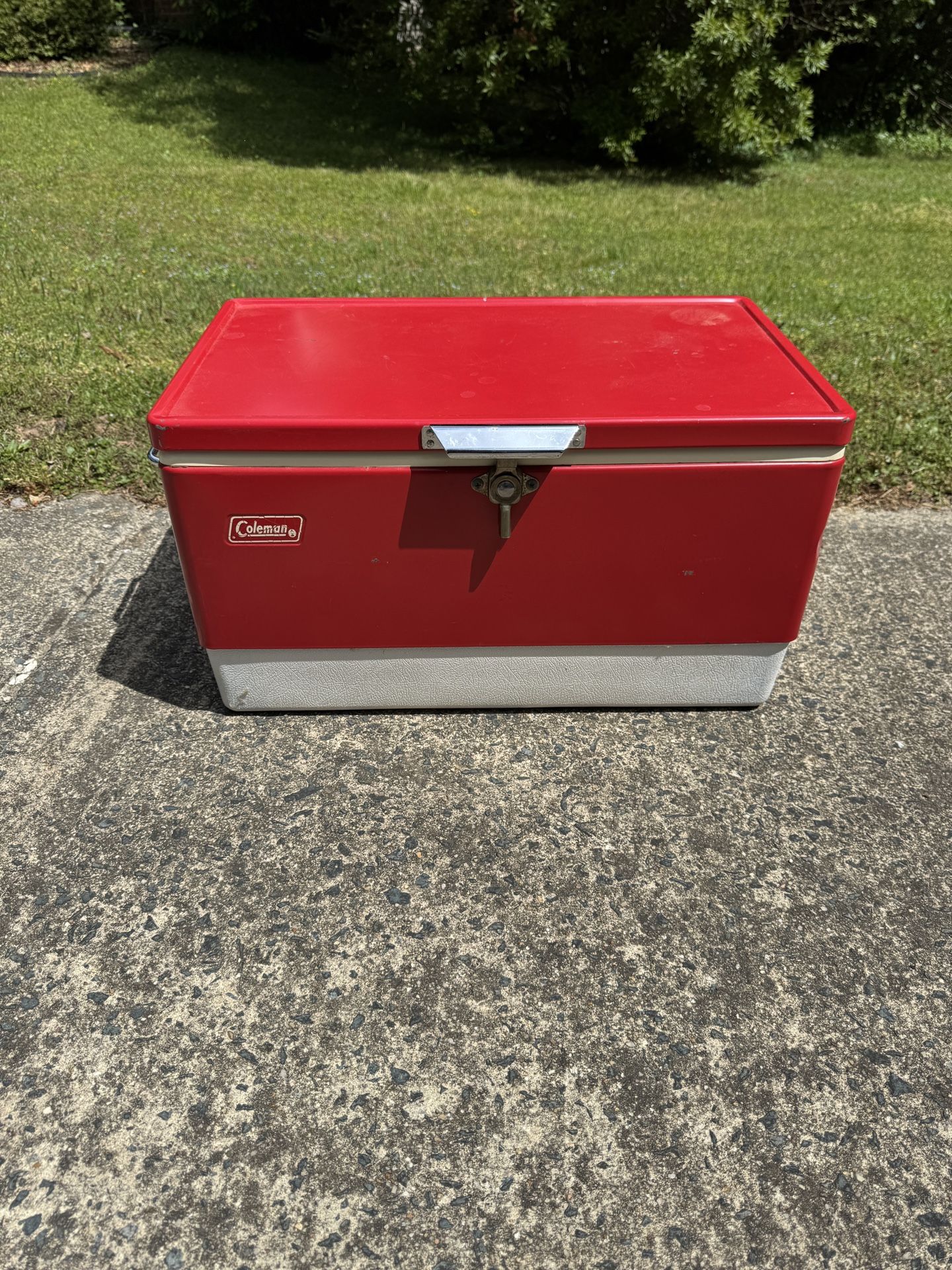 Vintage Coleman Cooler Red Metal 1970s