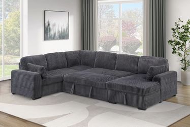 4-Piece Convertible Sectional Set - Gray Color