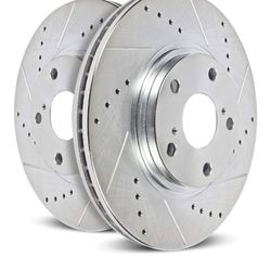 Rear Drilled & Slotted Rotor Pair For KIA