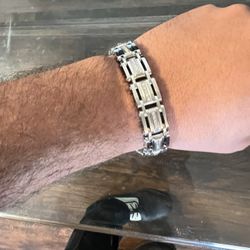 1 Ct. Diamond Stainless Steel Men’s Bracelet 60 Diamonds 