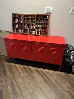 Hallway Red Locker Storage 