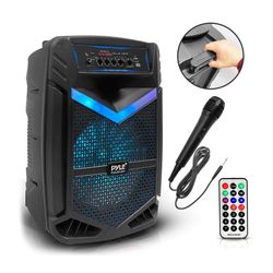 Pyle PPHP1242B 800 W Portable Bluetooth PA Speaker System with Microphone