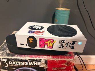 Xbox with keyboard, mouse, monitor, and headset