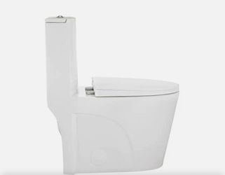 White One-Piece Toilet with Seat