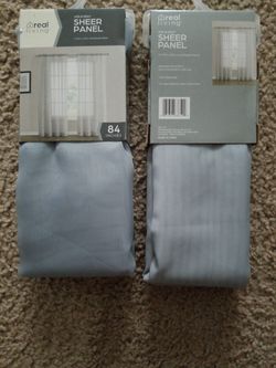 2 SHEER PANEL 54in×84in. ROD POCKET. NEW