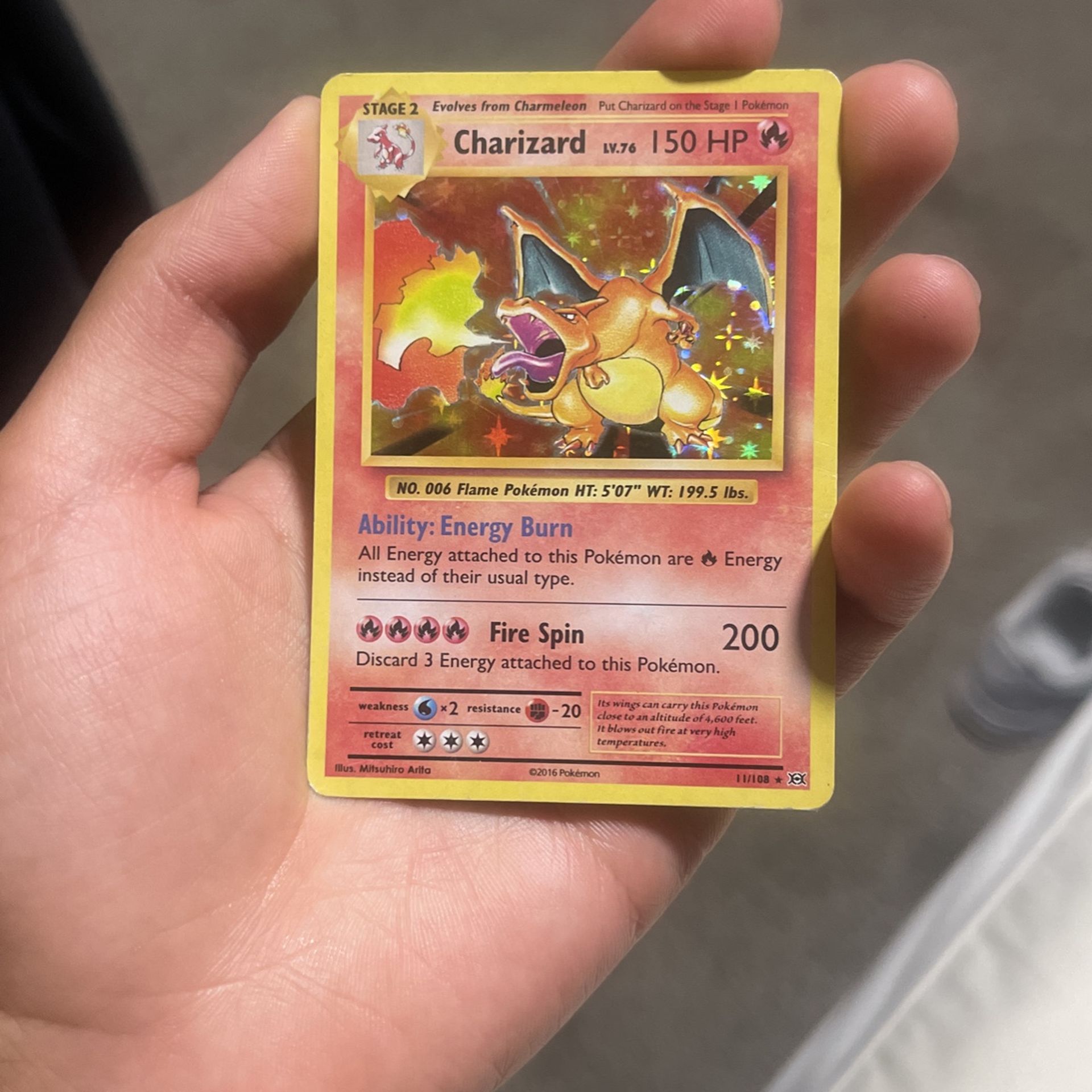 2016 Charizard Holo Rare 11/108