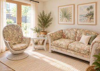Couch ( loveseat) / swivel chair / table 3 pc set