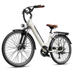 Heybike Cityscape Electric Bike 350W Electric City Cruiser Bicycle Up to 40 Miles with Removable Battery, 26" Electric Commuter Bike for Adults, 7-Spe