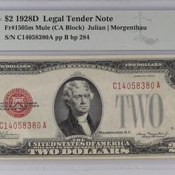 1928D Legal Tender Mule Note PMG Choice Unc 64 EPQ