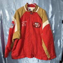 Vintage Apex One 49ers Jacket Men's Red Gold Full Zip Authentic NFL Pro Line