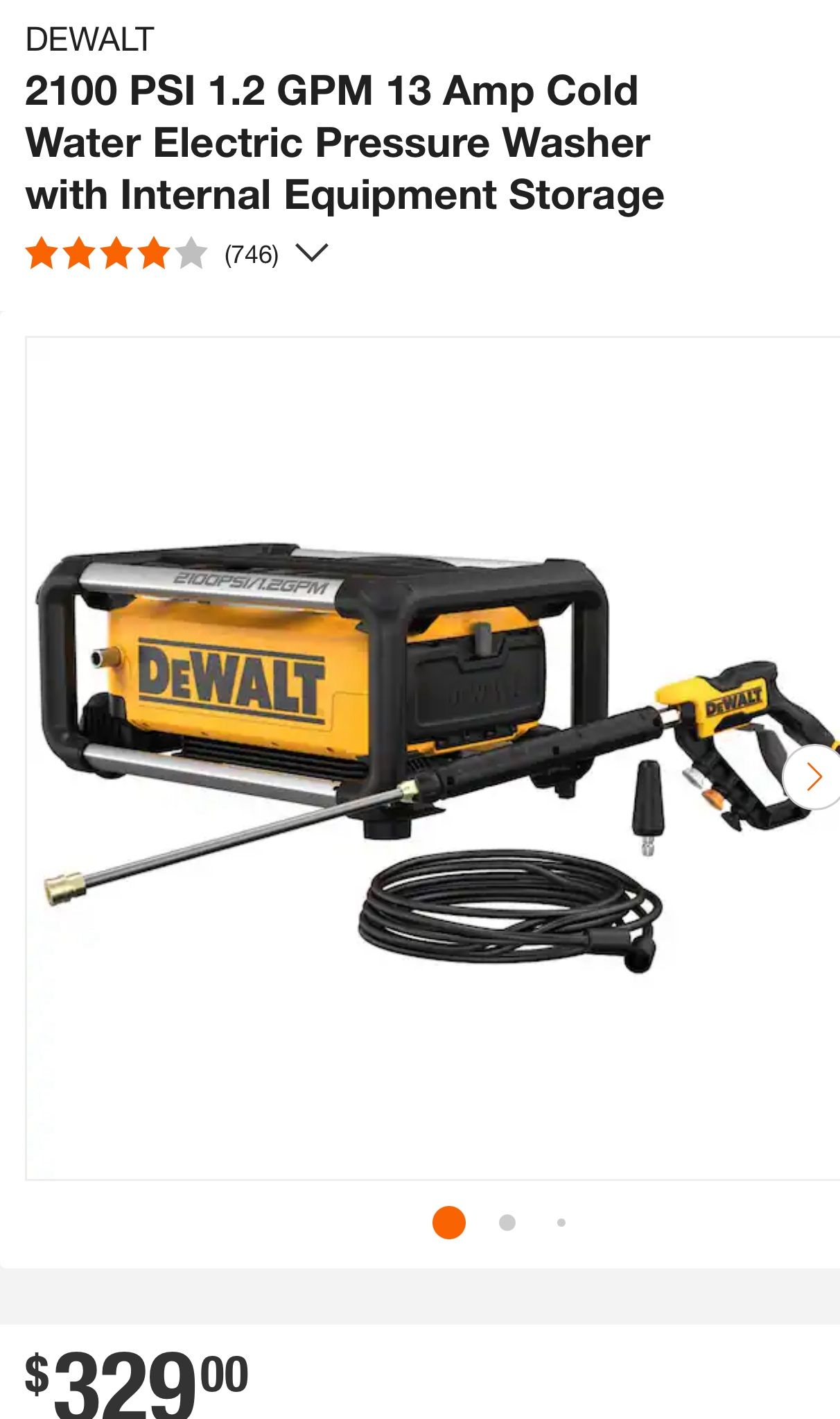 Dewalt 2100 Pressure Washer