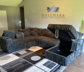 Fluffy Pullout Bed & Storage Sectionals