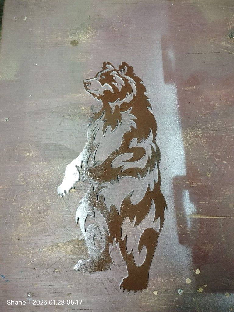 Brown Bear 3/16" Metal (Plasma Cut And Painted Myself)
