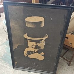 W C Fields Top Hat N Poker Cards 1966 Vintage Framed Classic 