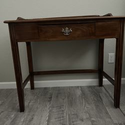 Antique Wood Desk With Drawer