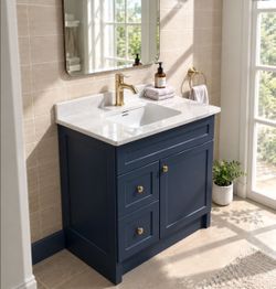 30 inch Blue Vanity Set (Include Countertop And Sink )