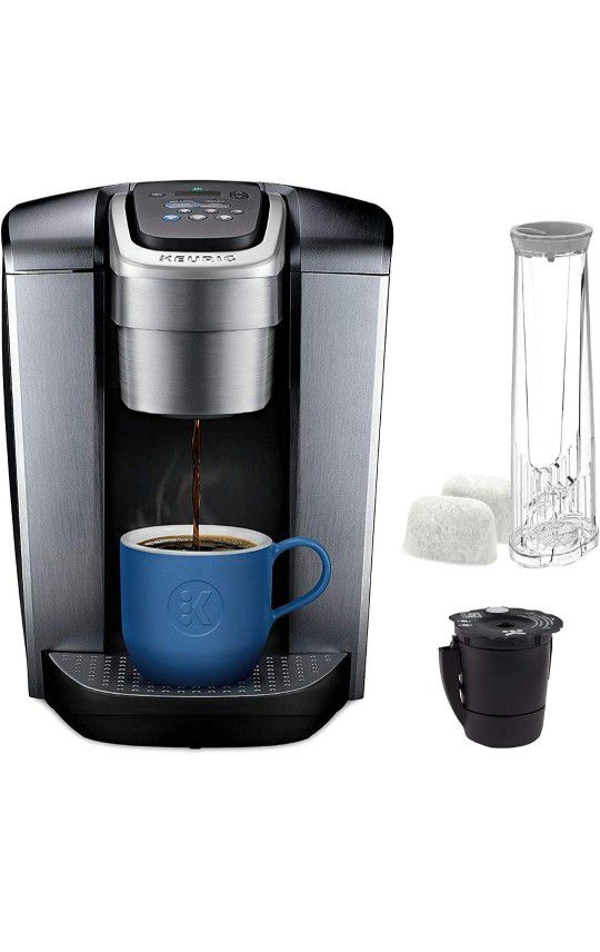 Keurig C K-Elite Maker, Single Serve K-Cup Pod Brewer, With ICED COFFEE Capability, Brushed Silver Plus Extra Filter Included, 75oz

