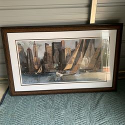 Winn Devon Sailboats in Manhattan I by Marti Bofarull