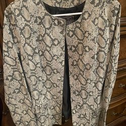 Leather Jacket Snake print M Or L Excellent Condition 