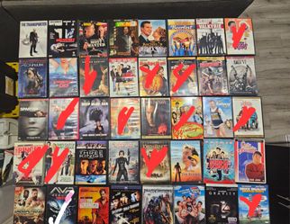 50 DVD Movies for $40 total. Must have 50 dvds to meet up no exceptions.