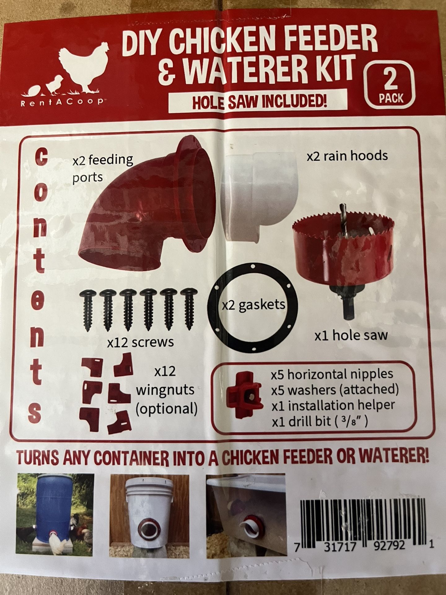 DIY CHICKEN FEEDER - 2 HOLE KIT