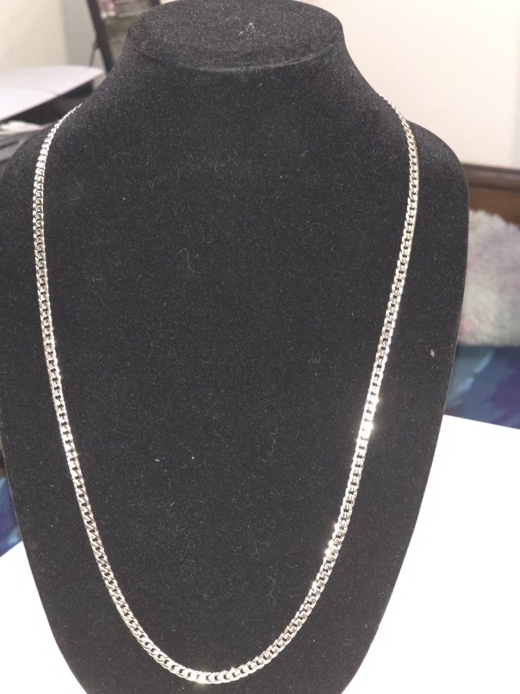 Silver Cuban Chain 5mm 30in; Rhodium Coated