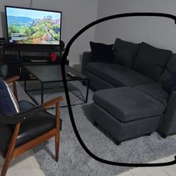 Dark Gray Sectional Sofa – Lightly Used