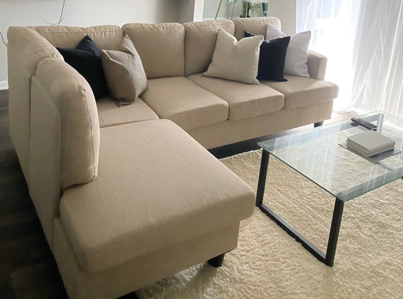 Beige Couch Sectional (Lightly Used)