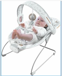 Portable Baby Bouncer Seat With 8 Melodies, 3 Vibration Levels & Adjustable Volume, Foldable Infant Bouncer Rocker With Safety Harness For Baby 0-6 Mo