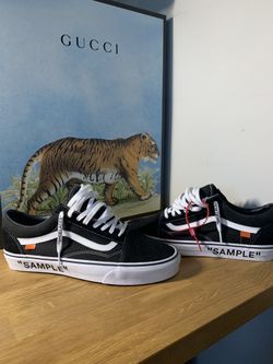 Vans Black Old Skool OFF-WHITE Customs Size 11.5