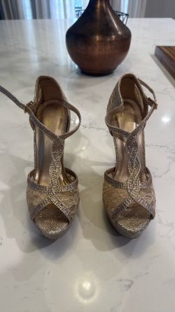 Gold color peek a boo toe heels  Size 7.5