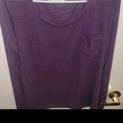 Ladies XL Purple Long Sleeved Top