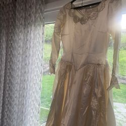 Vintage Wedding Gown Satin 