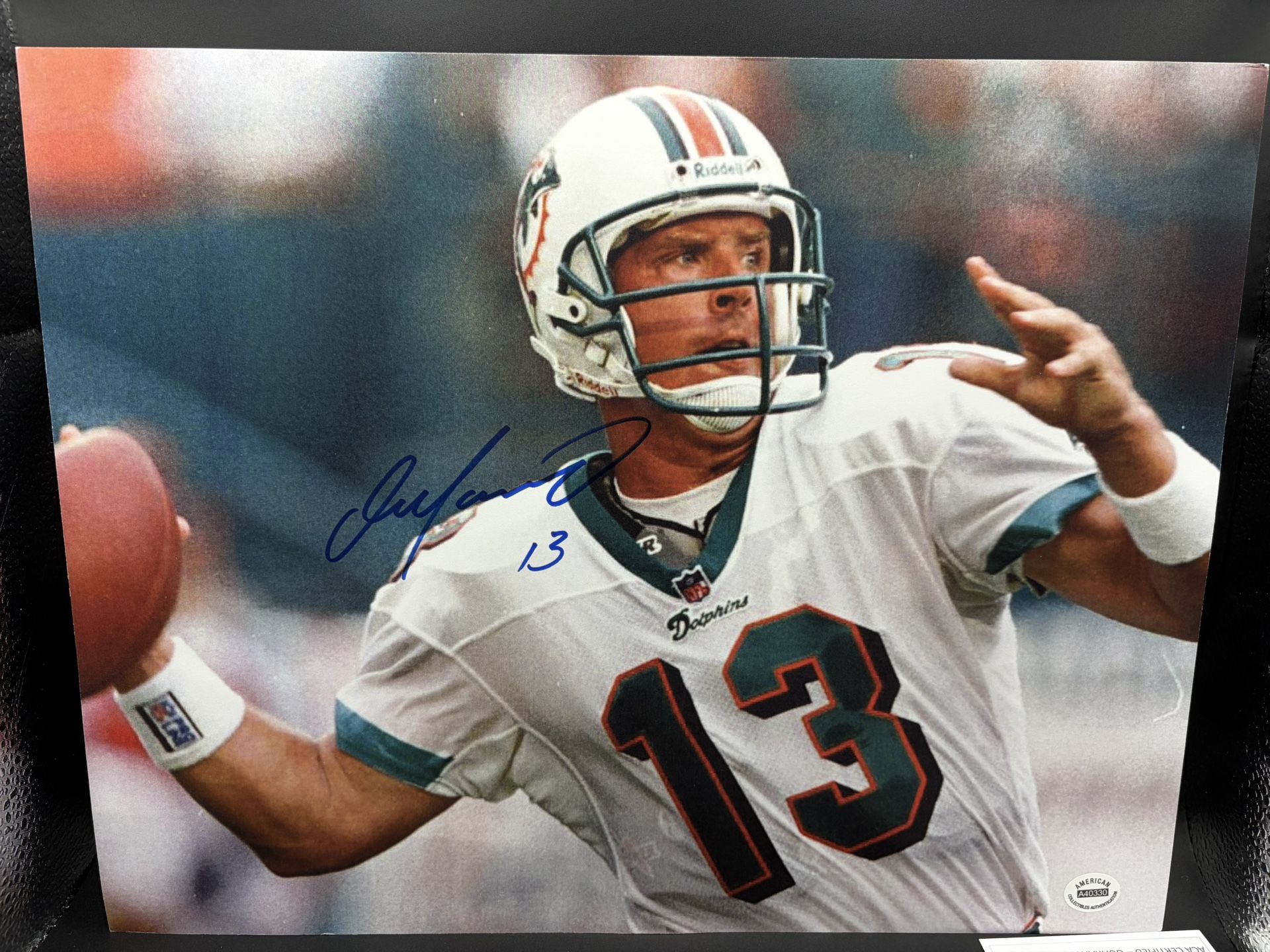 Miami Dolphins Dan Marino Hand Signed 11 X 14 Photograph with COA