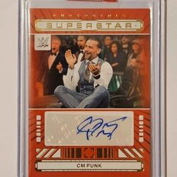 CM Punk 2024 Photogenic Superstar Auto Red WWE Panini Autograph Wrestling Card