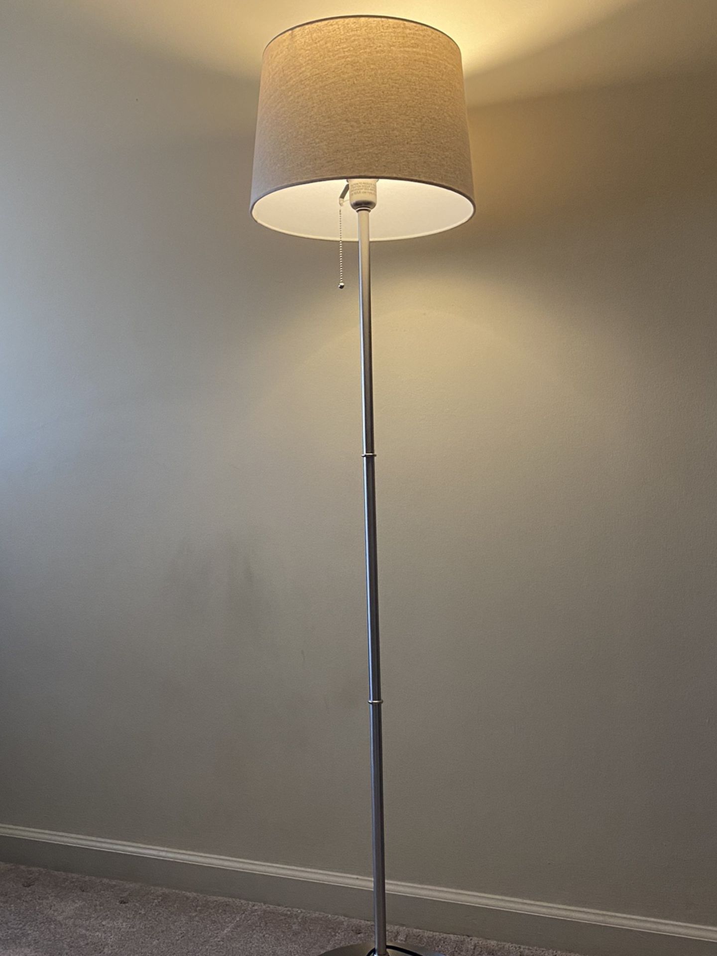 Floor Lamp- 5 Ft Tall, LED Bulb, Beige Shade