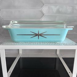 Vintage Pyrex Starburst 575 - B, 2 Qt Baking Dish w/ lid Shiny paint no dwd