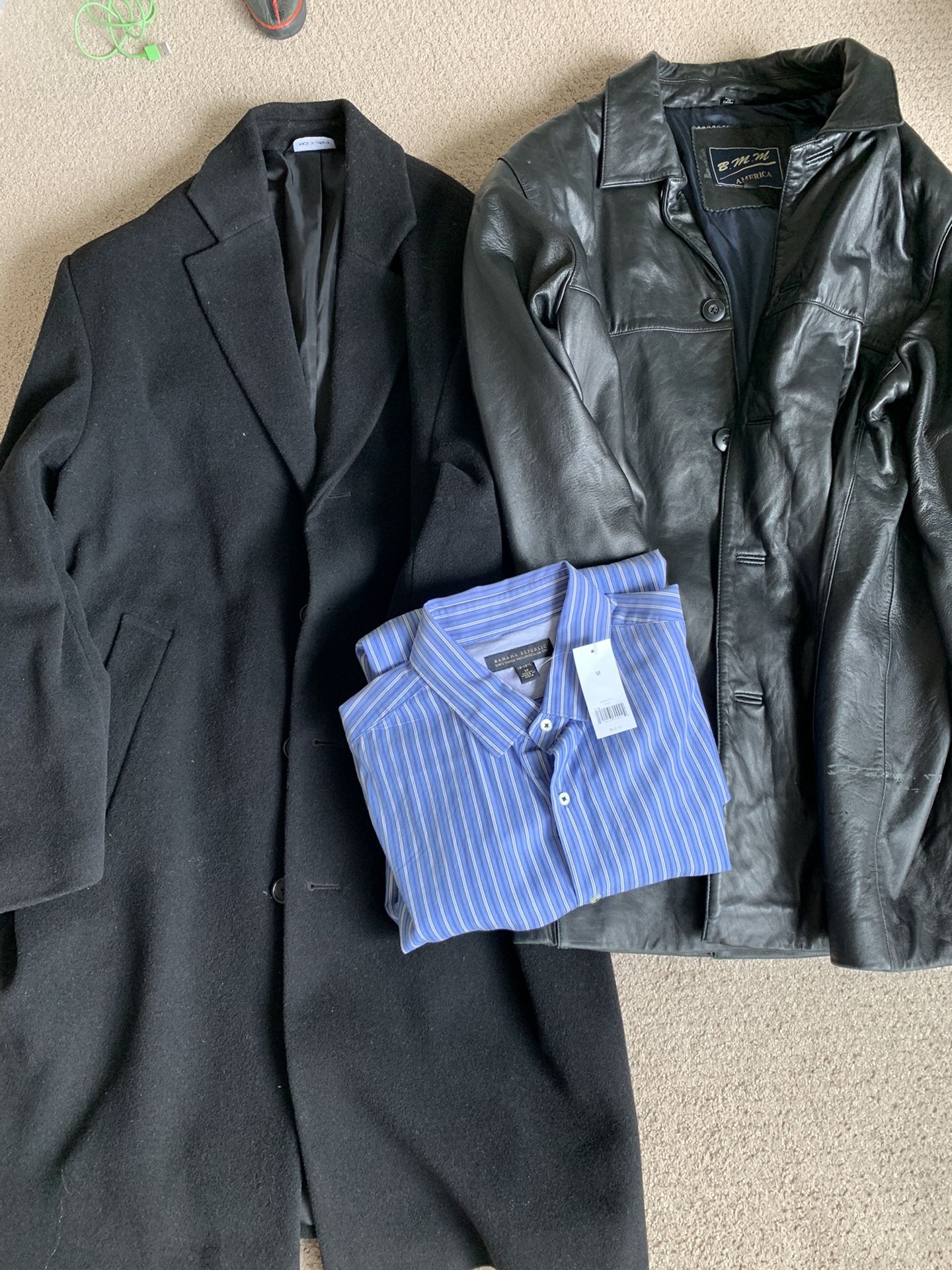 Coat And Leather Jacket