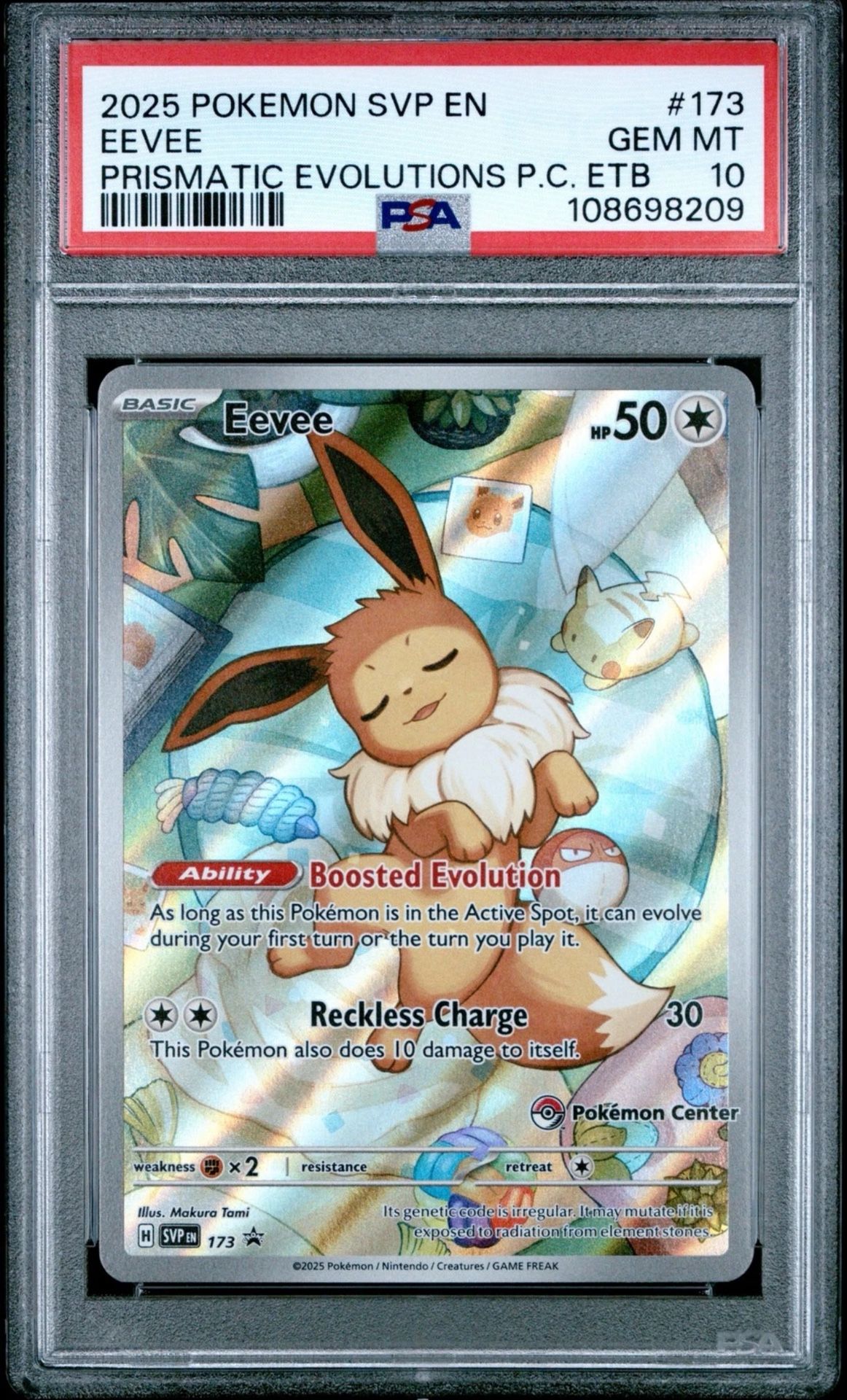 POKEMON CENTER ETB PROMO SVP EN-SV BLACK STAR EEVEE PRISMATIC EVOLUTIONS PSA 10