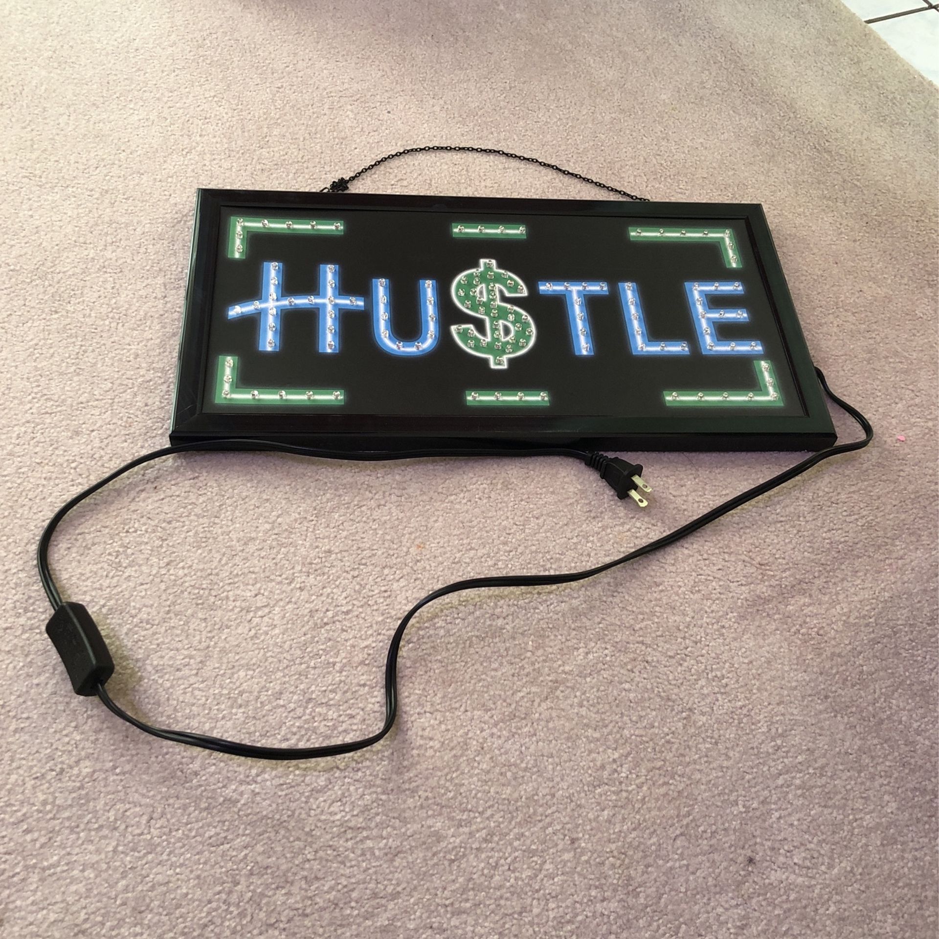 Motivational HU$TLE Light Sign