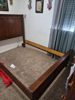 Queen adjustable bed with remote and solid wood bed frame for sale
