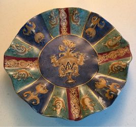Chinese Decorative Plate Multi color 10”