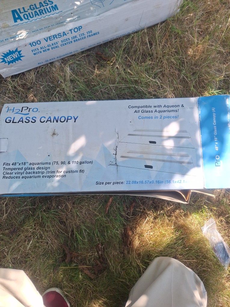 Tempered Glass, New Old Stock. Glass Covers For 75g And 90g All-Glass Brand and Oceanic Tanks