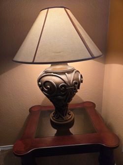 Decorative Table Lamp with Scroll Base